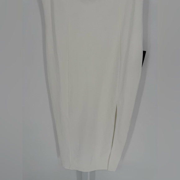 Lulus Upscale Flirt Ivory Rhinestone Sleeveless Bodycon Midi Dress Size L - Picture 7 of 10